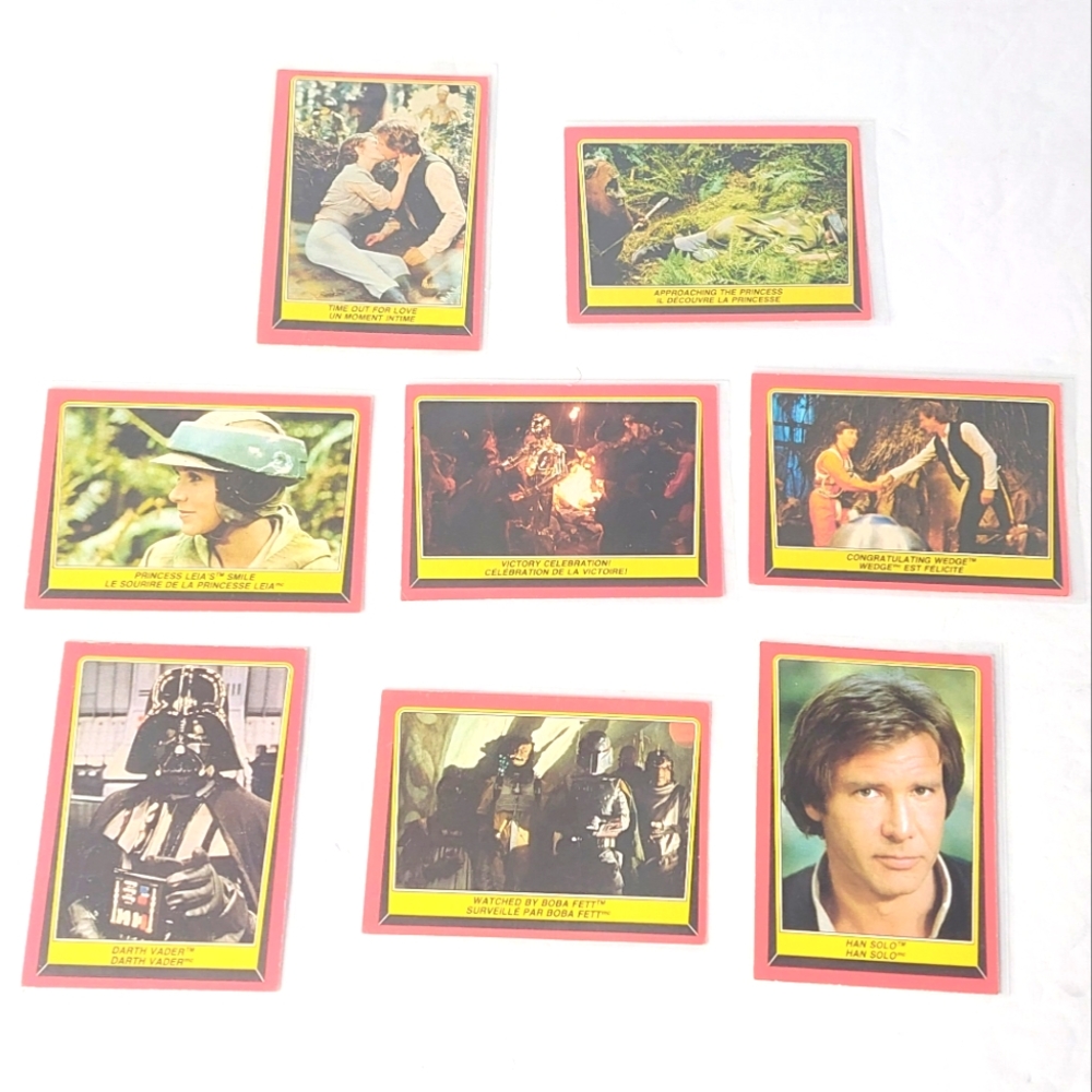 8 O-Pee-Chee Return of the Jedi Star Wars Trading Cards from 1983